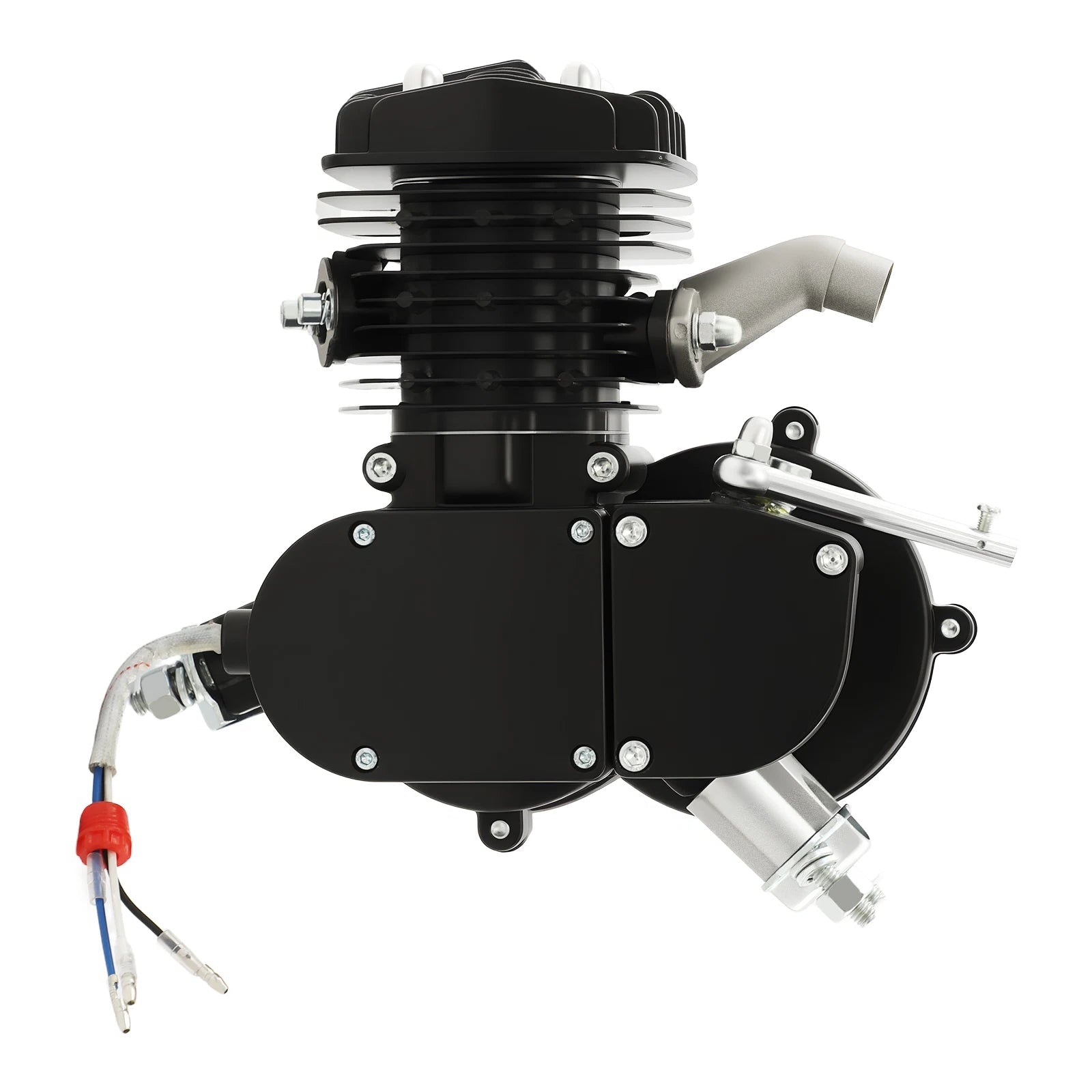 2 Stroke Engine Bicycle Motor Kit 80CC Black Single Cylinder 1.65HP 1.85kW 5500RPM Gas Powered Engine for Bike Motorized Conversion Powerful Fast Riding Save Time Effort Scooter Accessories