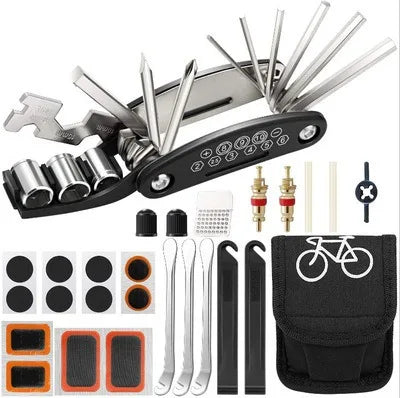 Bicycle Repair Tool Kit, 15-in-1/16-in-1 Multi-Function Puncture Repair Set for Bike Maintenance