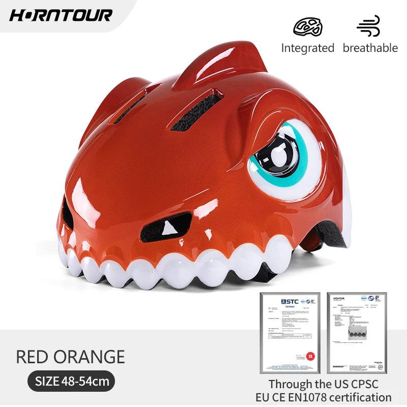 Horntour Kids Bicycle Helmet Child Sport Safety Shark Cycling Helmet Knee Elbow Pad Set Balance Bike Roller Skating Helmet Guard