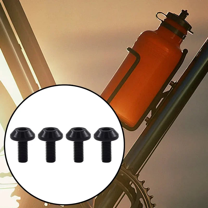 4Pcs High-Strength Aluminum Alloy M5 Bottle Cage Mounting Bolts for Mountain Bikes Road Bicycles and Cycling Accessories