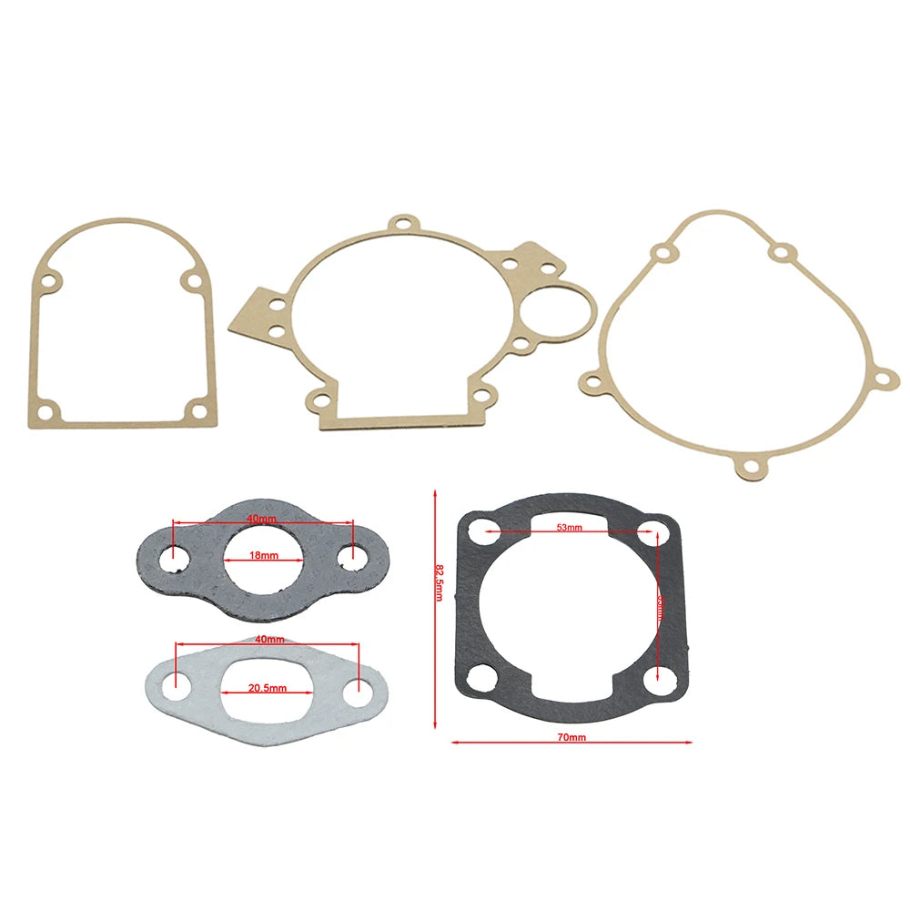 Gasket Kit For 2 Stroke 49cc 50cc 60cc 66cc 80cc 100cc Motorized Motorised Bicycle Push Bike Cylinder Crankcase Engine Motor