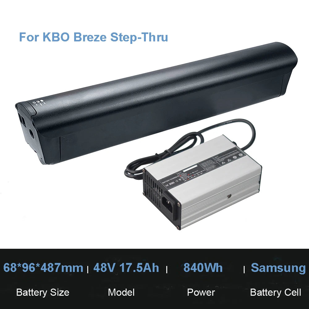E-Bike Battery Pack 48V 14Ah 16Ah 17.5Ah Lithium-ion Battery for KBO Breeze Tornado Step-Thru Ranger Electric Bike