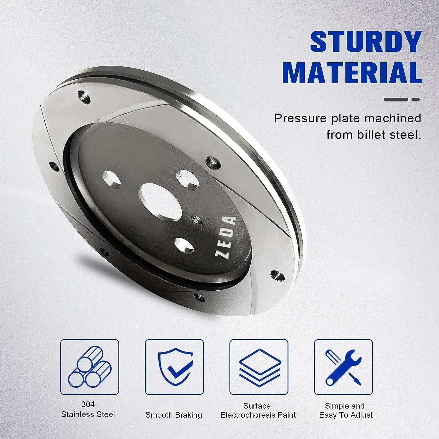 Silver CNC Clutch Pressure Plate for 2-Stroke Motorized Bike Engine