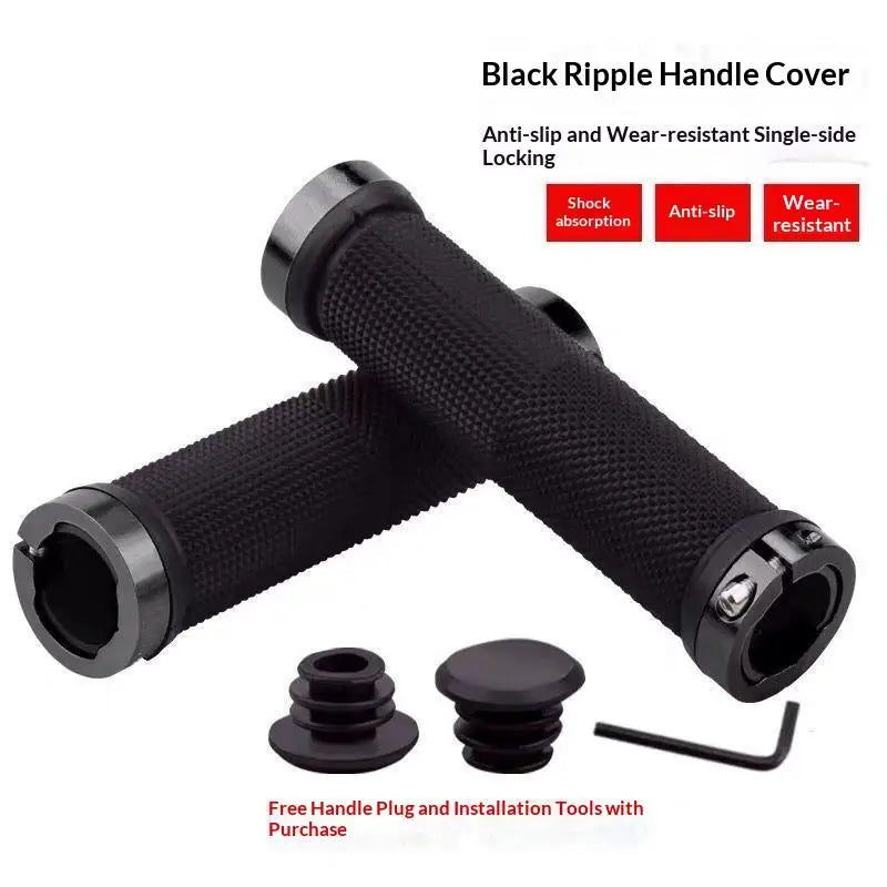 New 1Pair Bike Handlebar Grips Double Lock On Bike Plastic Handle Grip For Folding Bike Beach Cruiser Scooter Riding Equipment