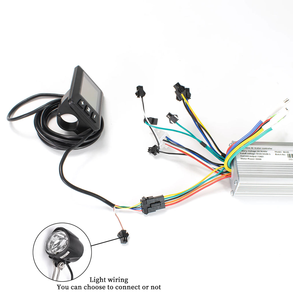 24V 36V 48V 250W-500W Electric Bike Controller with Display – E-Bicycle Conversion Kit Accessory