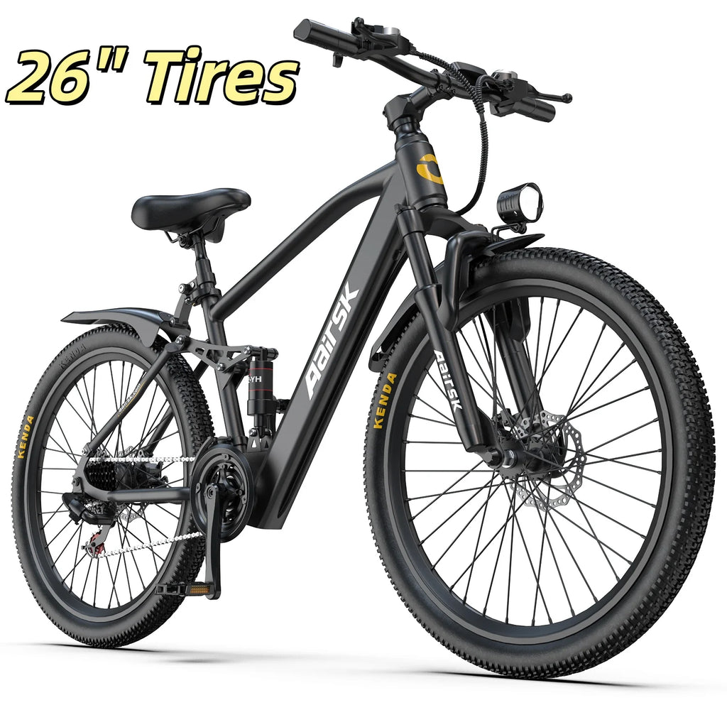 Electric Bike for Adults, 750W Peak Ebike, 40Miles 25MPH Electric Mountain Bike, 24''/26" Adult Electric Bicycle with 36V Battery, 21 Speed, Full Suspension, UL 2849 Certified