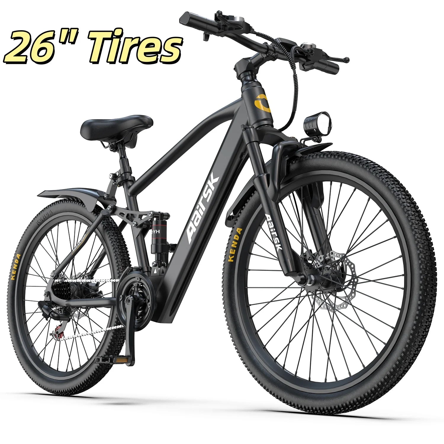 Electric Bike for Adults, 750W Peak Ebike, 40Miles 25MPH Electric Mountain Bike, 24''/26" Adult Electric Bicycle with 36V Battery, 21 Speed, Full Suspension, UL 2849 Certified