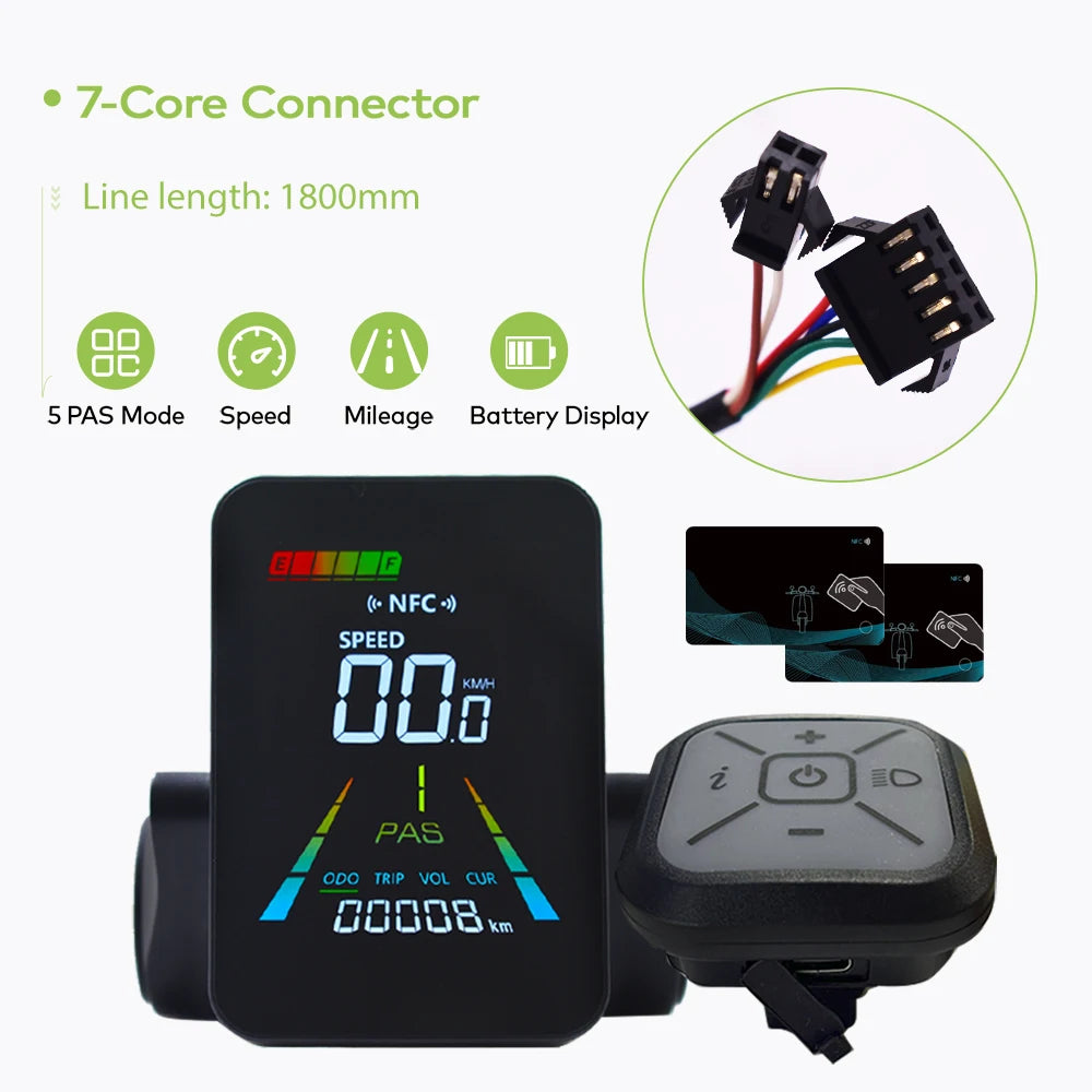 F3【UART2】Turn On The NFC Fatbike Screen E Bike LCD Display Electric Scooter Speedometer Cycling Accessories Bicycle Computer