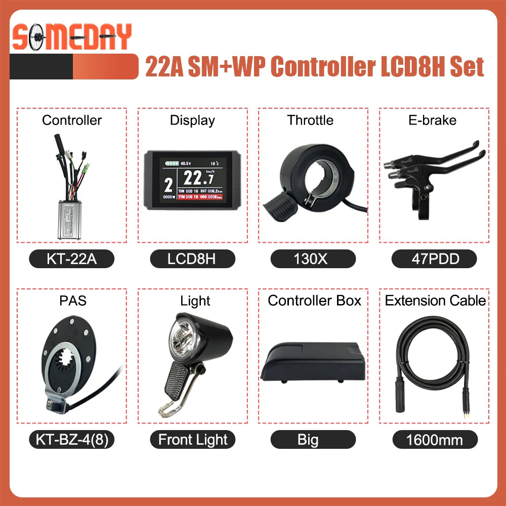 KT Ebike 22A 9 Mosfets Controller 36V 48V 500W 750W With LCD LED Display Ebike Parts Accessies For Electric Bike Conversion Kit