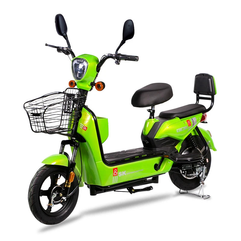 YTYIN 350W Electric City Bike Steel Frame Smart Electronic 48V Ebike Factory Outlet Two Seats Scooter 14-Inch Cheap Electric Bic