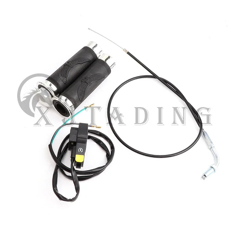 Motorcycle Handlebar Hand Grips Throttle Cable Kill Switch Set For 49CC 60CC 66CC 80CC Motorized Bicycle Push Bike Engine Parts