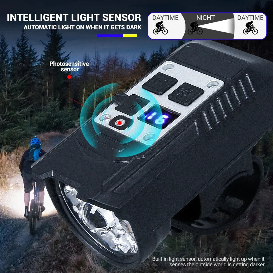 9 LED Bicycle Headlight USB Rechargeable Bike Lamp Super Bright Handlebar Lights Outdoor Waterproof Cycling  Front Light