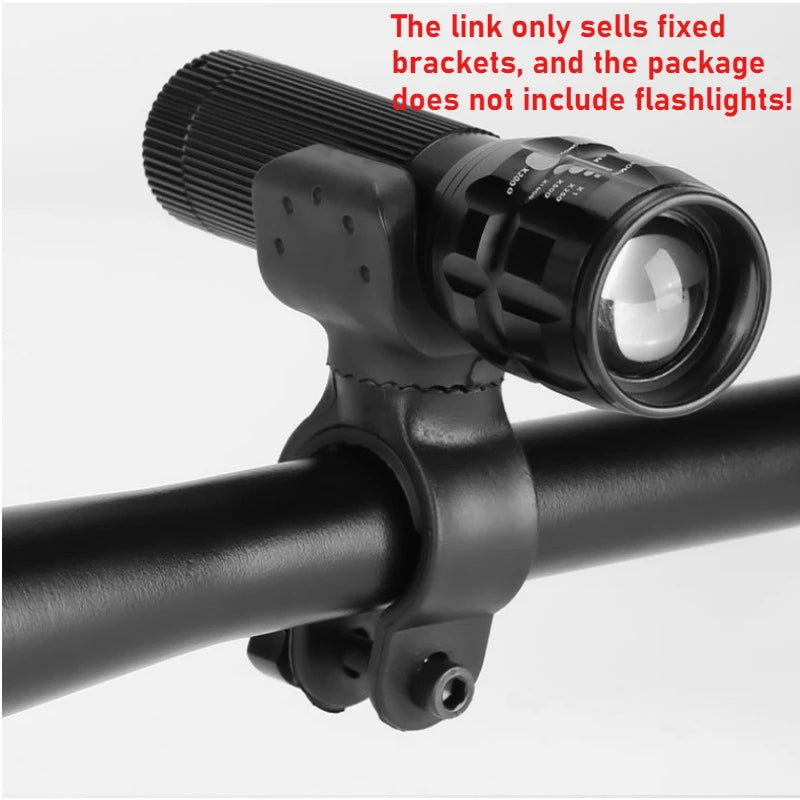 1pc 360 ° Bicycle Flashlight Holder U-Shaped Headlight Fixing Bracket Double Fixation Outdoors Cycling Essential Practical Tools