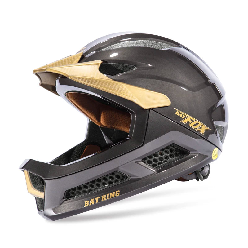 BATFOX Kids Full Face Cycling Helmet MTB Bicycles Balance bikes Skate Scooter Children Competition-grade Safety Sports Gear