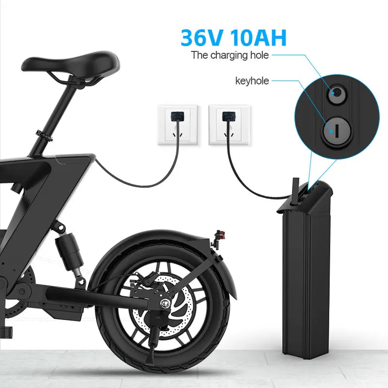 2025 New Model Electric BIKE 36V 10Ah Lithium 30Km Range 14 Inches Tire 250W Motor Foldable Electric Bicycle Urban EBike Adults