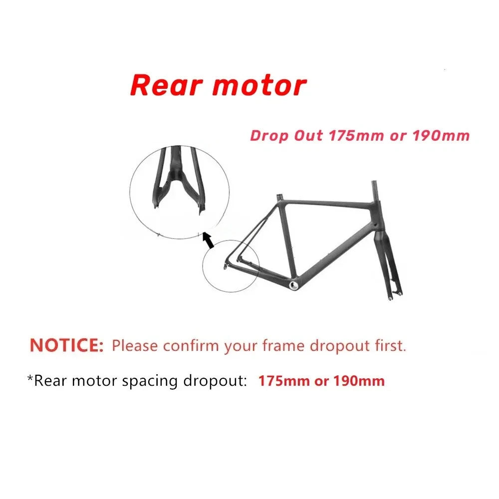 48V 52V 1500W Fat Wheel E-Bike Conversion Kit – 20/24/26" 3.0"/4.0" with 7-Speed Freewheel