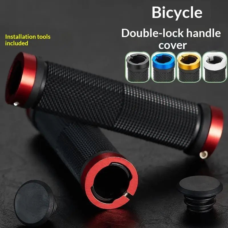 New 1Pair Bike Handlebar Grips Double Lock On Bike Plastic Handle Grip For Folding Bike Beach Cruiser Scooter Riding Equipment