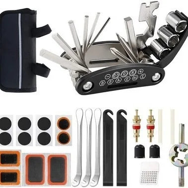 Bicycle Repair Tool Kit, 15-in-1/16-in-1 Multi-Function Puncture Repair Set for Bike Maintenance