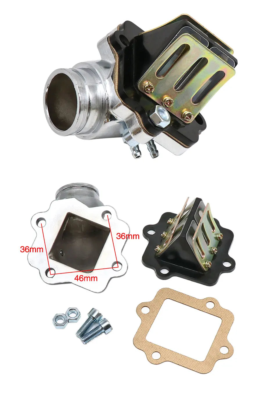 50cc 90cc 2-Stroke Carburetor Intake Manifold Pipe Adapter for Yamaha JOG50 JOG90