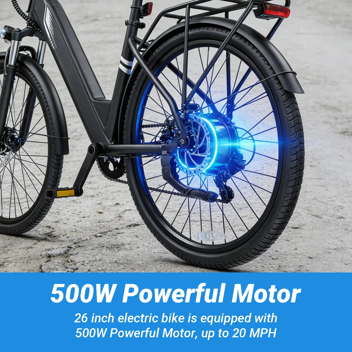 DYU C7 Adult Electric Bicycle 500W Motor 480WH Lithium Battery Electric Bike 7-speed City E bike，Max Speed 20MPH E-BIKE