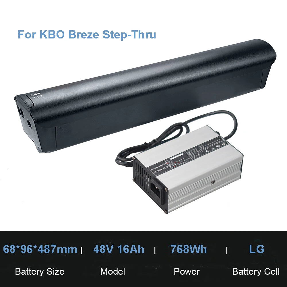 E-Bike Battery Pack 48V 14Ah 16Ah 17.5Ah Lithium-ion Battery for KBO Breeze Tornado Step-Thru Ranger Electric Bike