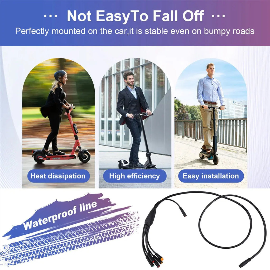 1T6 Waterproof Cable 9 Pins for Ebike Extension Cable Electric Bicycle Connectors for Throttle, Brake, Display [JQ-EN&RS]
