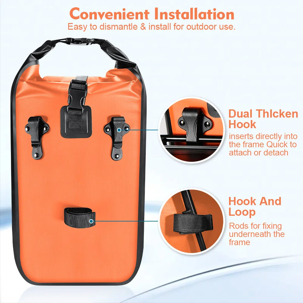 NEWBOLER 10L 20L Waterproof Cycling Bicycle Front Fork Bag Quick Release Bike Rear Seat Trunk Bag Bike Bag Bicycle Accessories