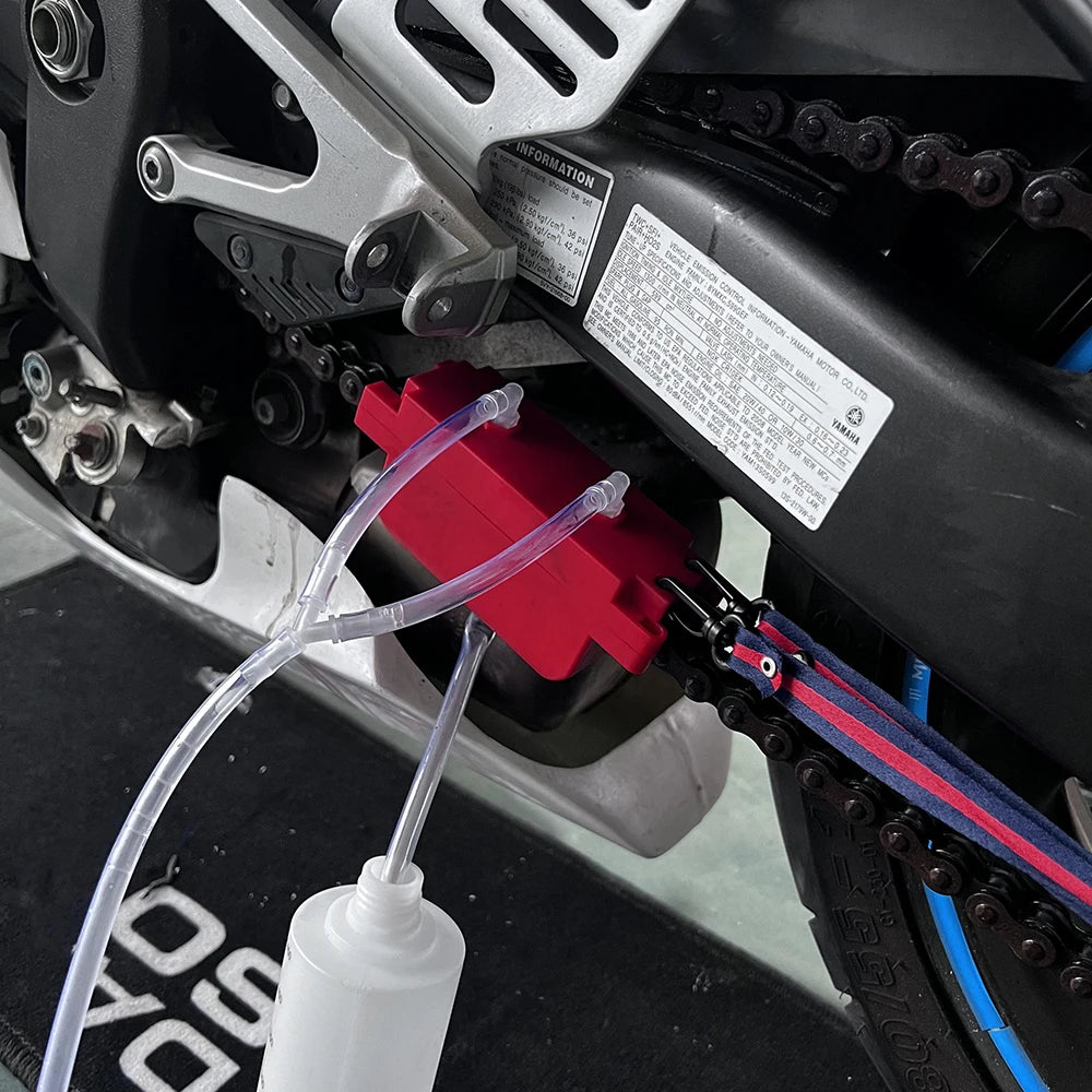 Chain Cleaning Machine Kit Brush Gear Motorcycle Cleaner Tool Motorbike Chains Lube Device Lubricating Accessory 2PCS Bottle