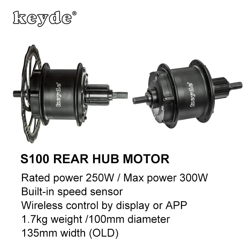 Keyde S100 rear hub motor kit wireless control 36V 250W small size electric bike motor conversion simple easykit DIY