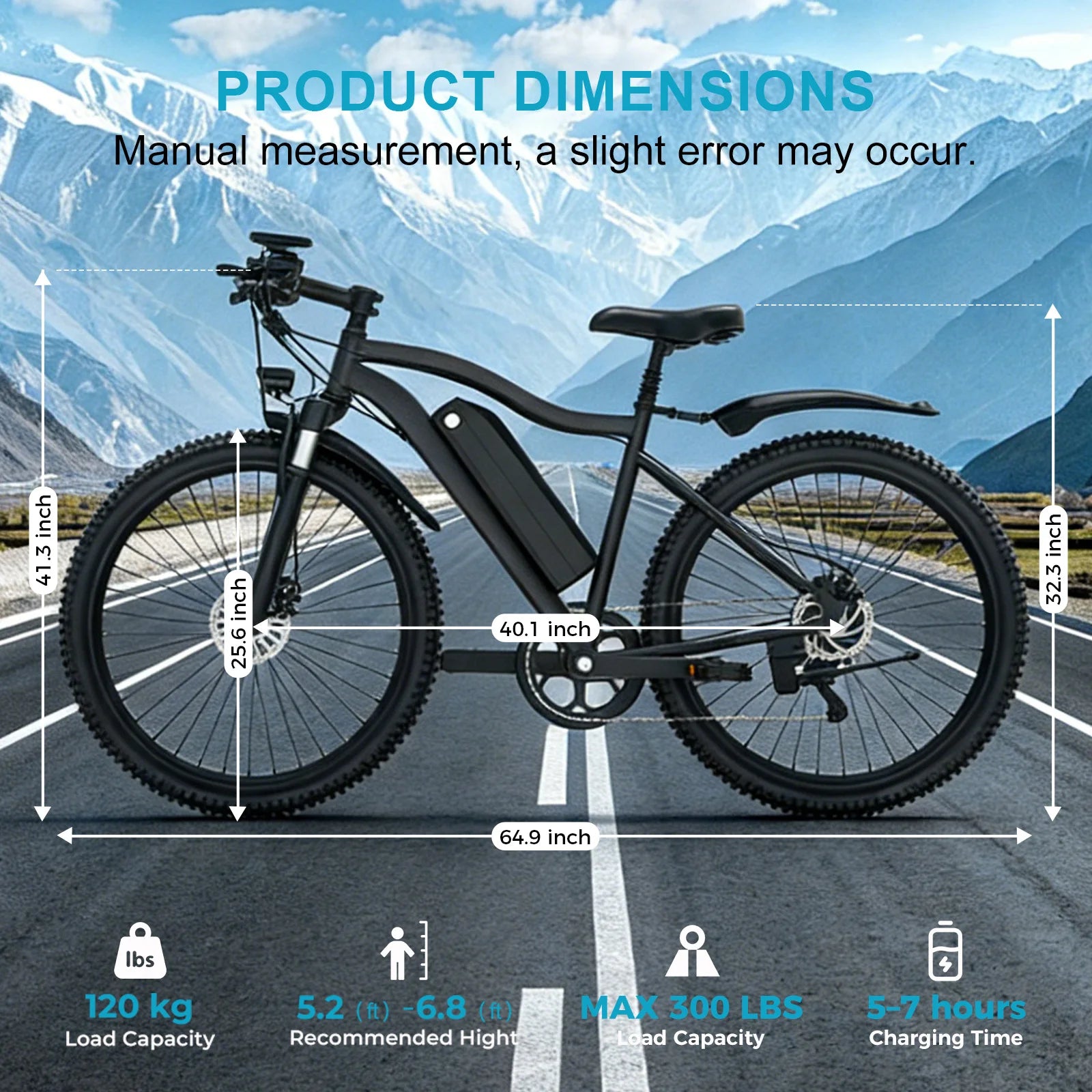 Toofly Electric Bicycle for Adult 26" Mountain ebike with 48V 13Ah Removable Battery 500W Motor