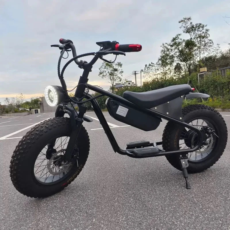16-inch retro E-Bike, 800W smart motor children's electric scooter, 48V15AH energy-saving lithium battery electric bicycle
