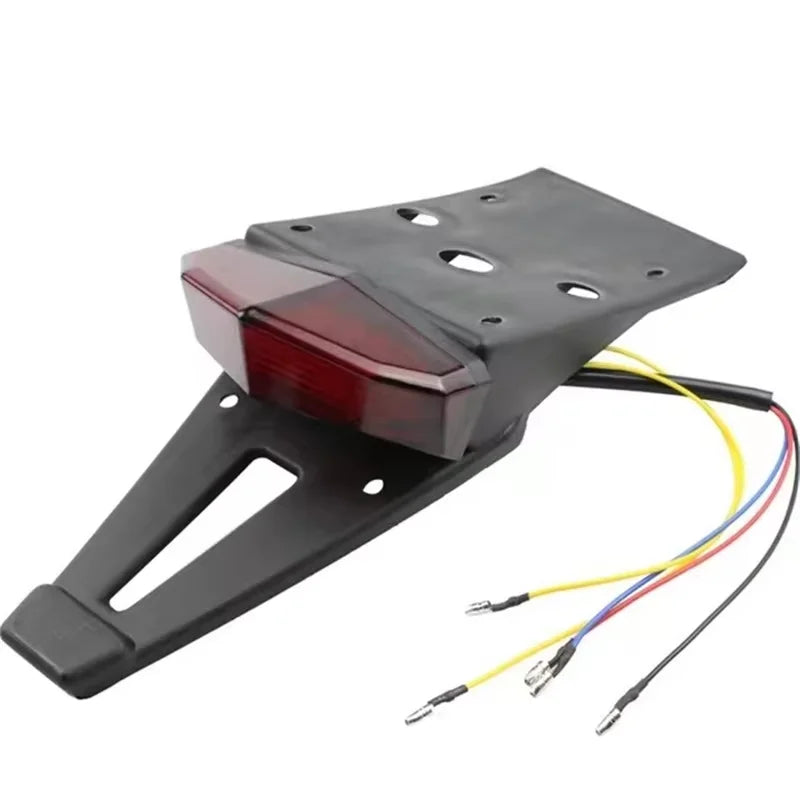 Motorcycle LED Tail Light Rear Fender Stop Brake Lights License Plate Light Bracket Holder Universal 12V For Scooter Street Bike