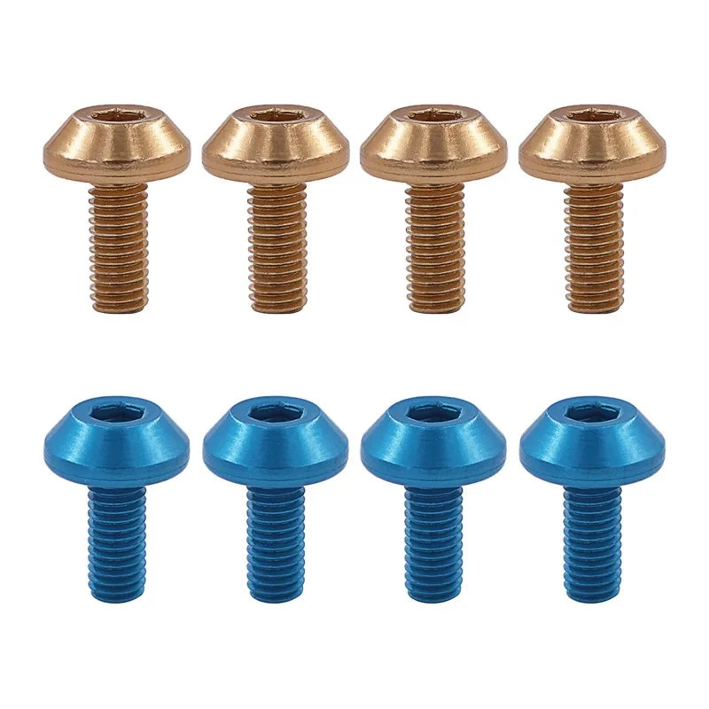 4Pcs High-Strength Aluminum Alloy M5 Bottle Cage Mounting Bolts for Mountain Bikes Road Bicycles and Cycling Accessories