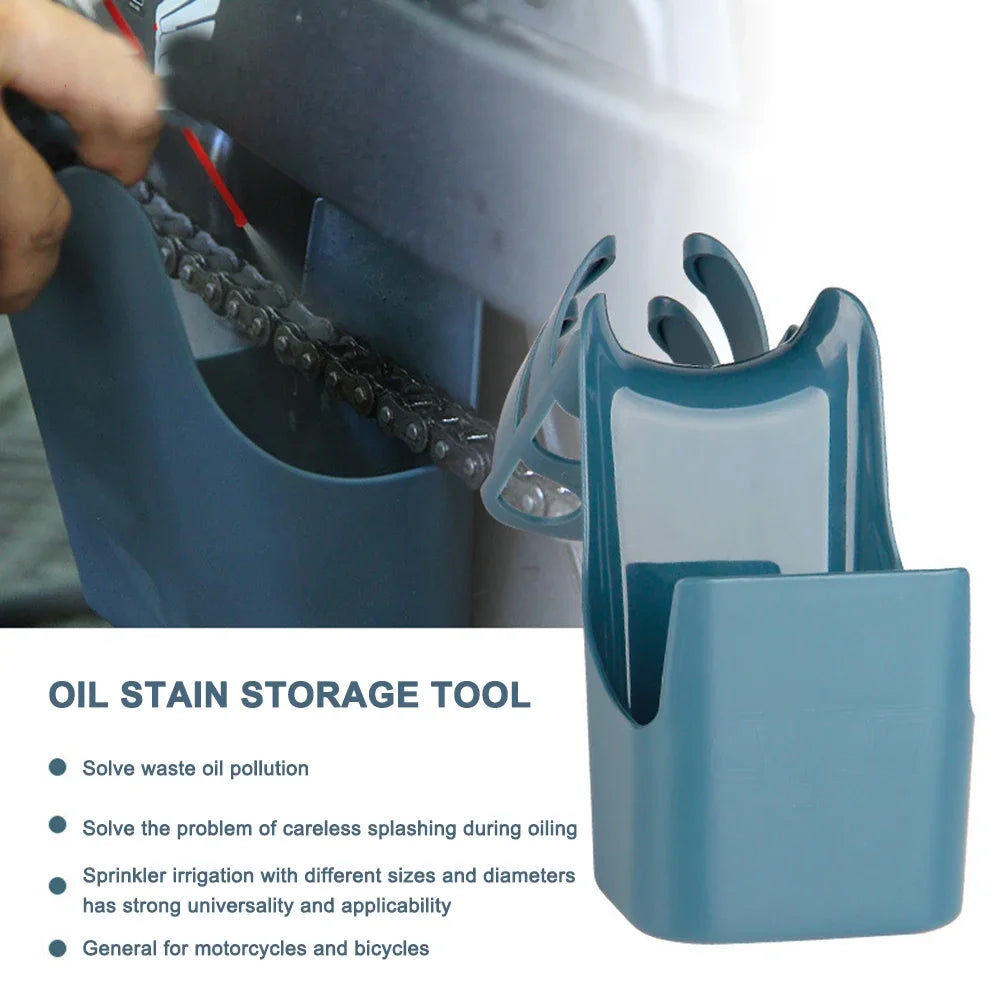 4-in-1 Motorcycle Chain Cleaning Kit Oil Storage Box Anti Spray Scrubber Lubrication Tool for Bike Chain Maintenance