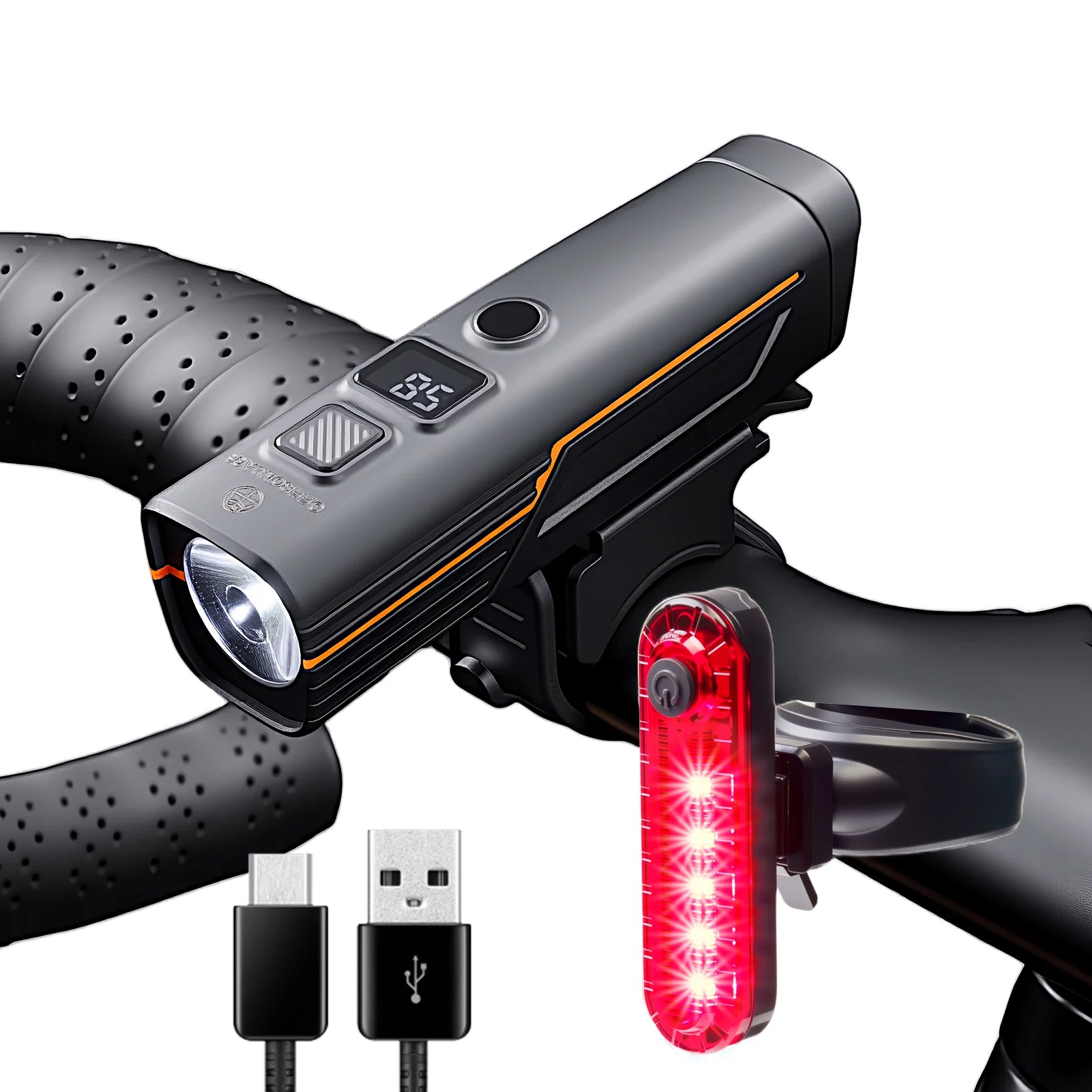 Bicycle Light Waterproof Bike Lamp Type-C Charging MTB Road Cycling Headlights High Lightness Daytime Safety Night Illumination
