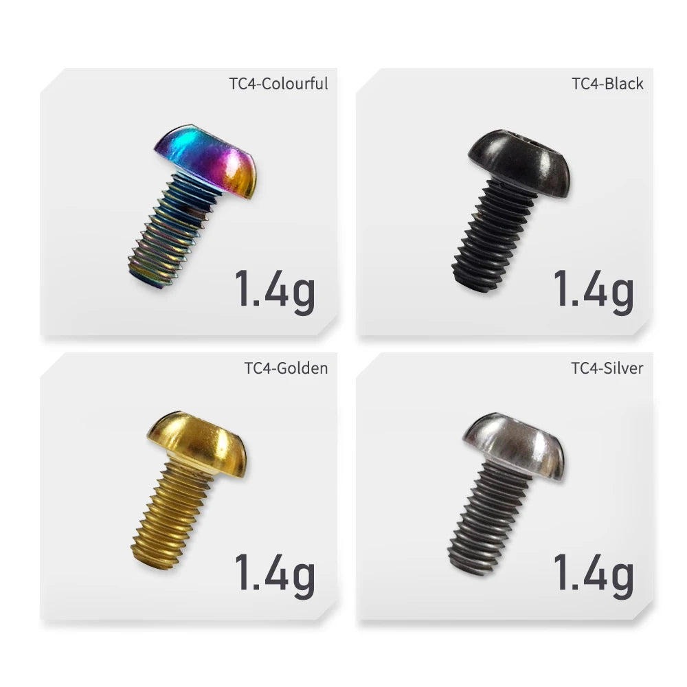 KRSEC12pcs Bicycle Disc Brake Rotor Torx Bolts T25 M5x10mm titanium alloy MTB Road Mountain Bike Fixing Screws Cycling Accessory