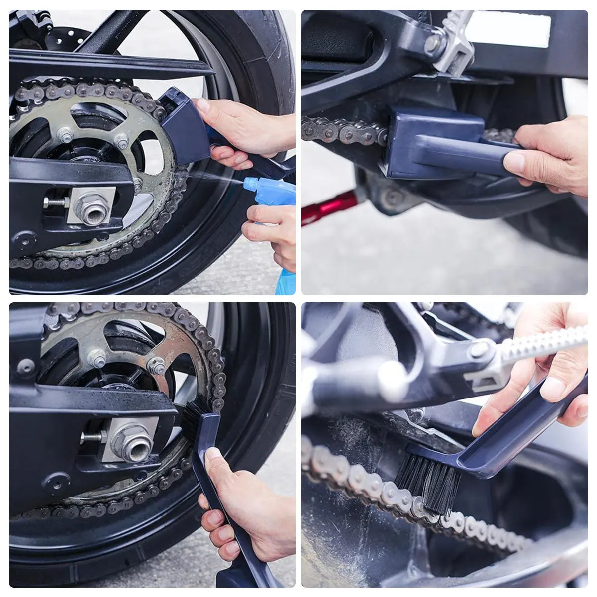 Motorcycle Bike Chain Cleaner Double Heads Bicycle Cleaning Brush Reusable Bike Chain Gears Brush Cleaner Tool Enduring Bicycle