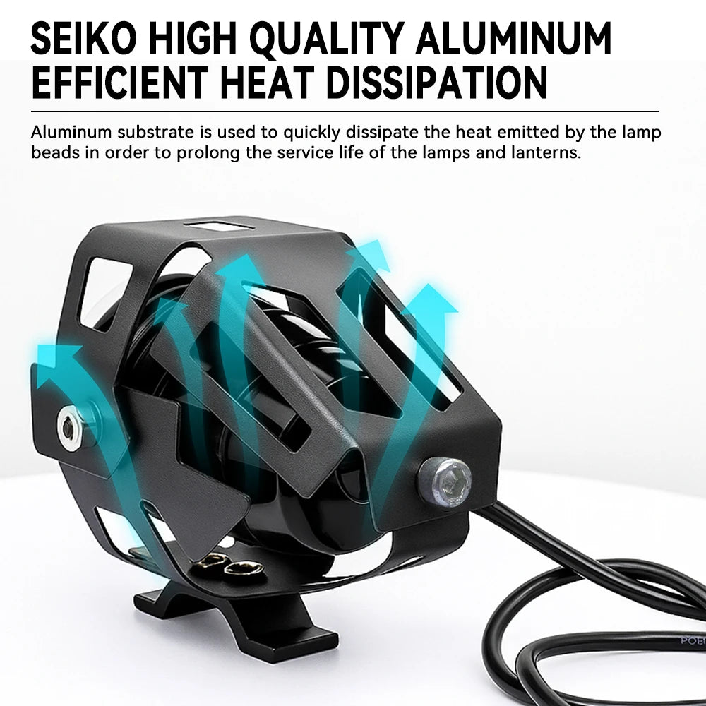 U7 LED Auxiliary Motorcycle Headlight (2PCS) — Universal Fit