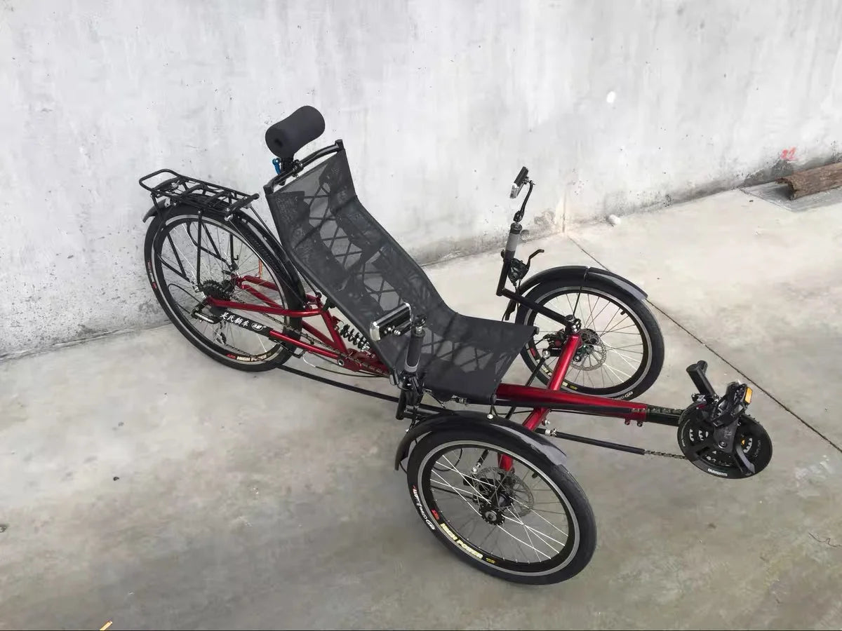 Recumbent Bicycle, 500W Electric Three Wheeled Shock-absorbing Fat Tire Bike, Suitable for Snow, Beach, and Mountain Walking
