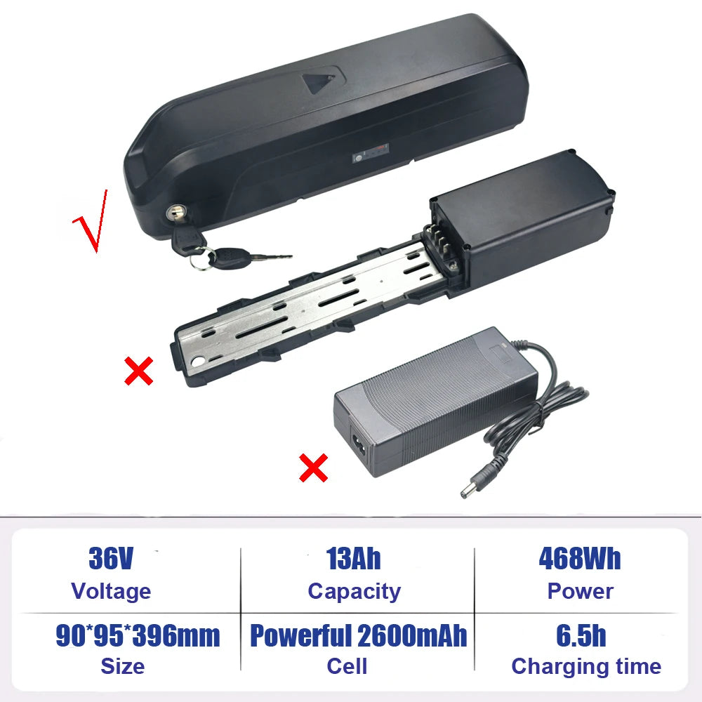 JT-EBB10-01 Lithium ion Battery 36V 10.4Ah 7.8Ah E-Bike Battery for Samebike SY26 Varun Altus 24'' TotGuard 26'' Electric Bike