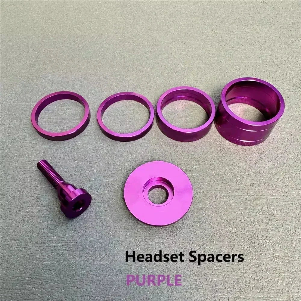 Colorful Bicycle Headset Spacer Alloy Aluminum CNC-Made 5mm/10mm/20mm Top Cap Bolts Bike Parts