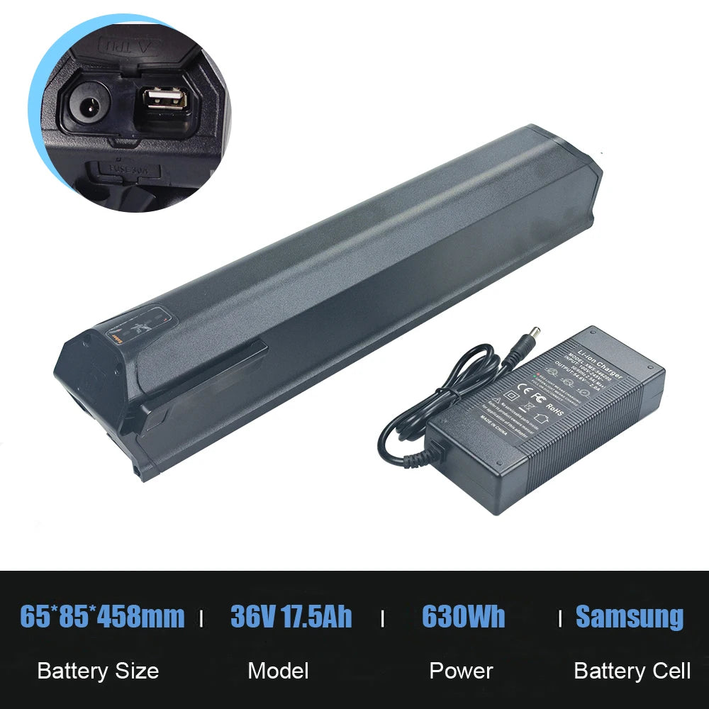 Saber Plus Ebike Battery 36V 10.4Ah 11.6Ah 13Ah 14Ah 15.6Ah 48V 17Ah Electric Bike Integrated Battery Pack