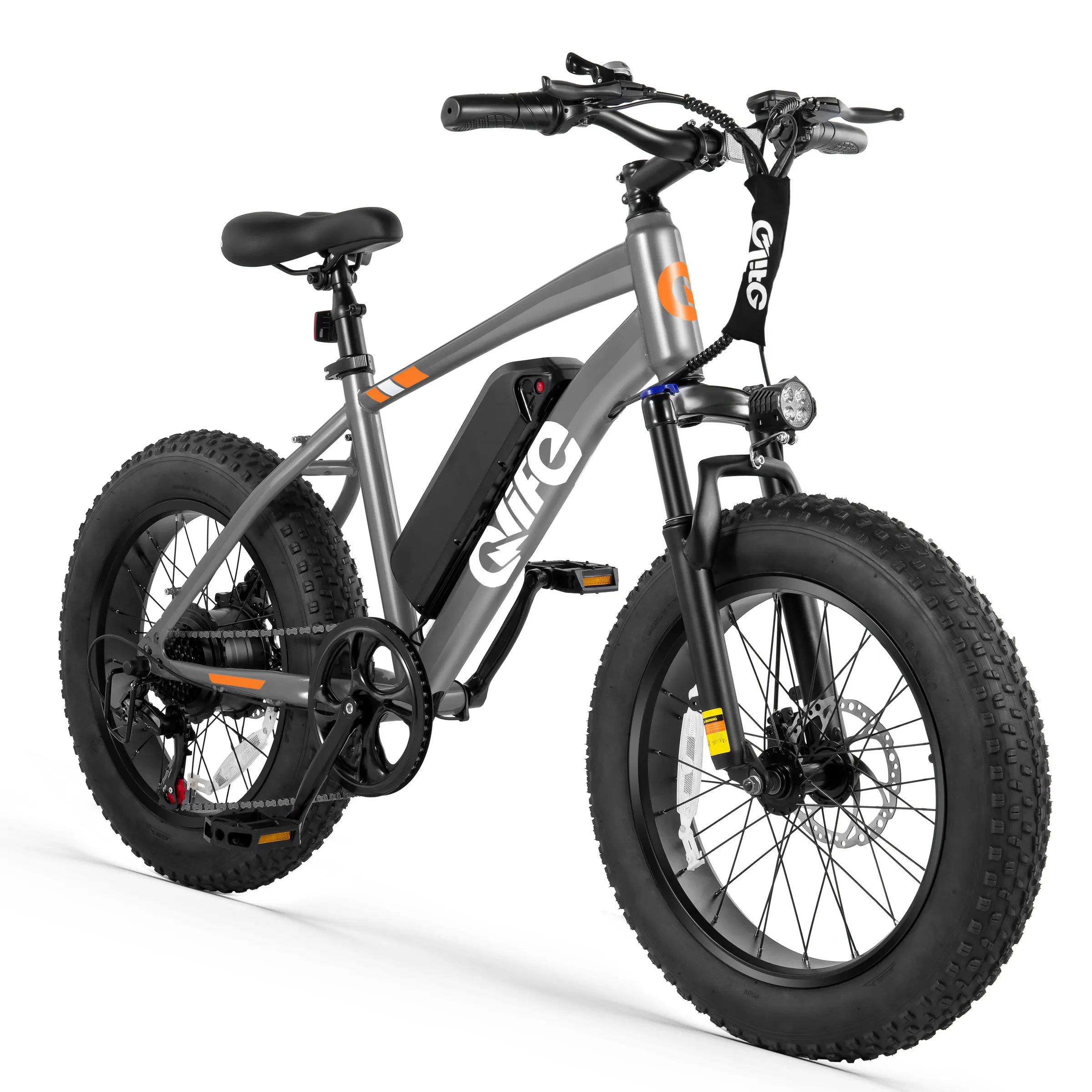 Qlife Racer Fat Tire Electric Bike for Adults, 20"×4.0" Fat Tire Electric Mountain Bike, Peak 1200W 48V 10.4Ah,  28MPH 55 Miles  Electric Bicycle, 7-Speed