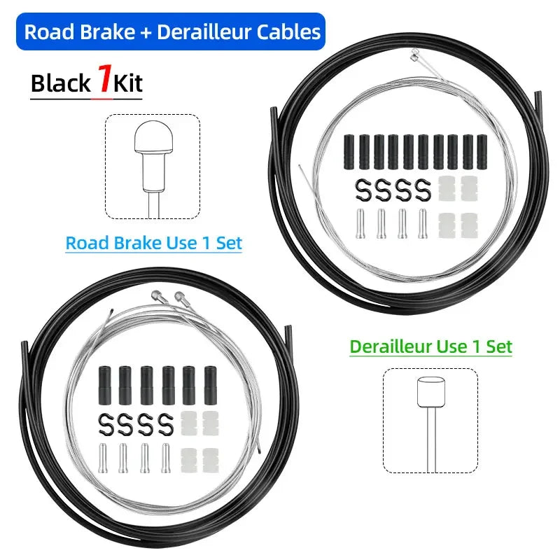 Brake Derailleur Cables Kit Carbon Steel Wire MTB Road Bike Front Rear Inner Line Shifter Cable Wire Buckle Disc System Parts