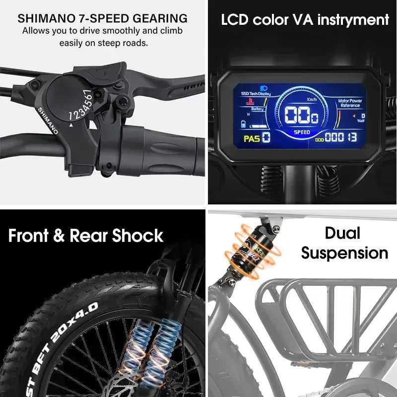 New Arrival 500W Adults Electric Bike Bicycle 48V 20 Inch Off-Road Tire Electric E Bikes City Mountain Ebike with