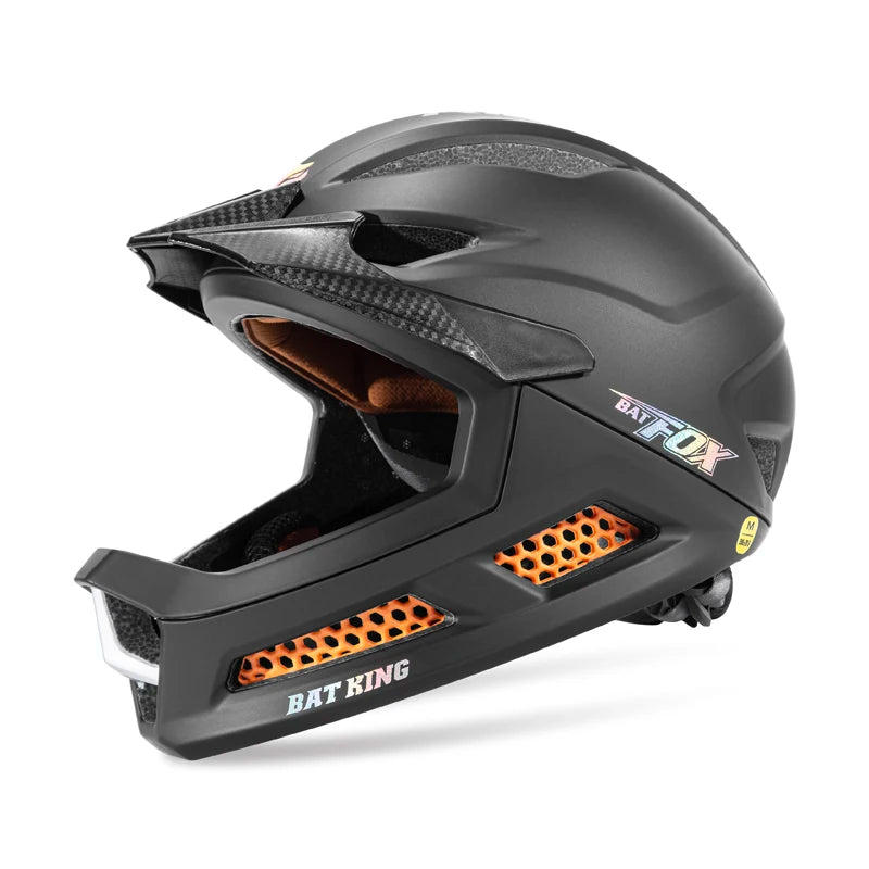 BATFOX Kids Full Face Cycling Helmet MTB Bicycles Balance bikes Skate Scooter Children Competition-grade Safety Sports Gear
