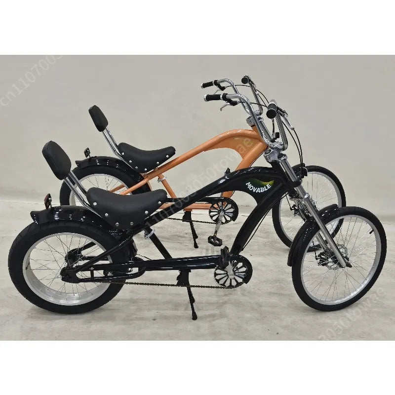 20-24 Inch Chopper Fat Tire Cruiser Bike, Retro Chopper Bicycle with Extended Front Fork, Beach Cruiser Bike for Leisure Riding
