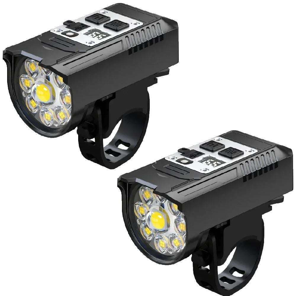 9 LED Bicycle Headlight USB Rechargeable Bike Lamp Super Bright Handlebar Lights Outdoor Waterproof Cycling  Front Light