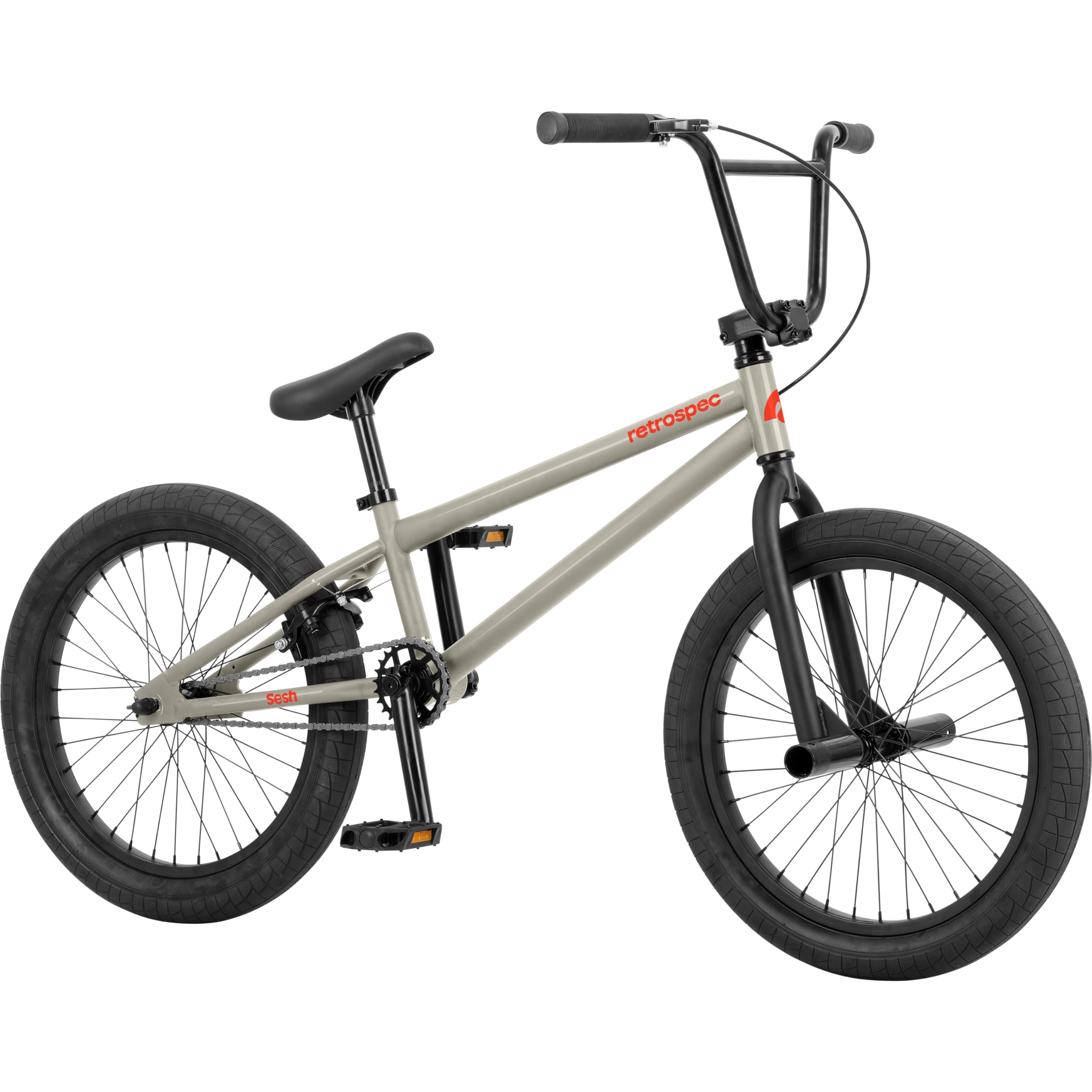 Retrospec Sesh 20” Kids BMX Bike - Freestyle Youth Bicycle for Boys and Girls with Removable Axle Pegs U-Brake Threadless Steering and Shock-Absorbing Tires for Children Ages 6-11 Years Old