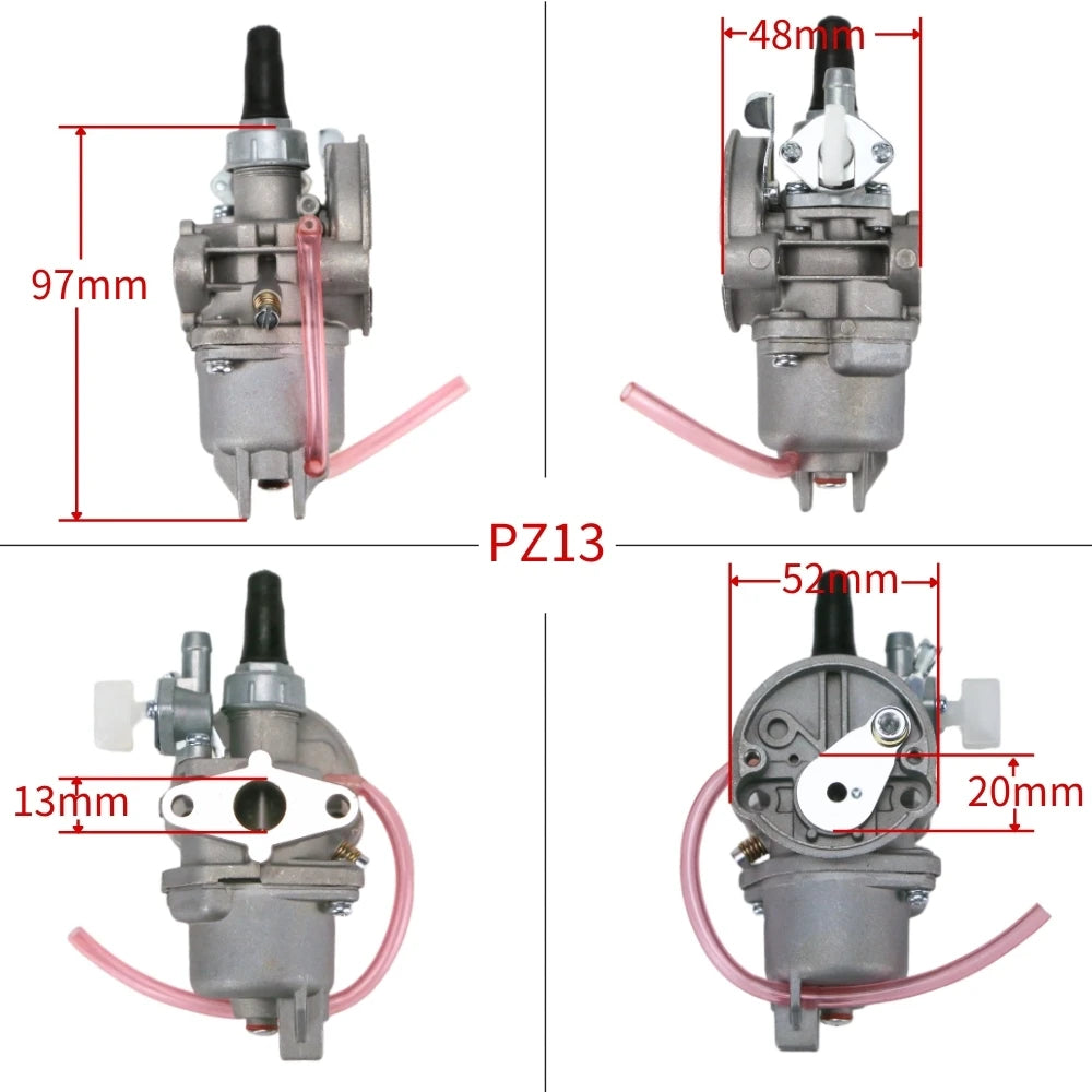 PZ13 13mm Carburetor for 47cc 49cc 2-Stroke Mini Motorbike, Quad ATV & Dirt Bike